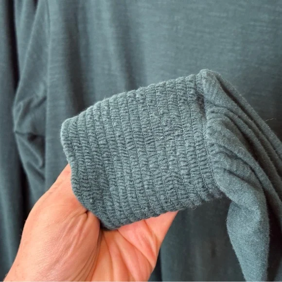 Another Love Deep Green Knit Top | Women's Size L Brushed Slub Top - Picture 6 of 10